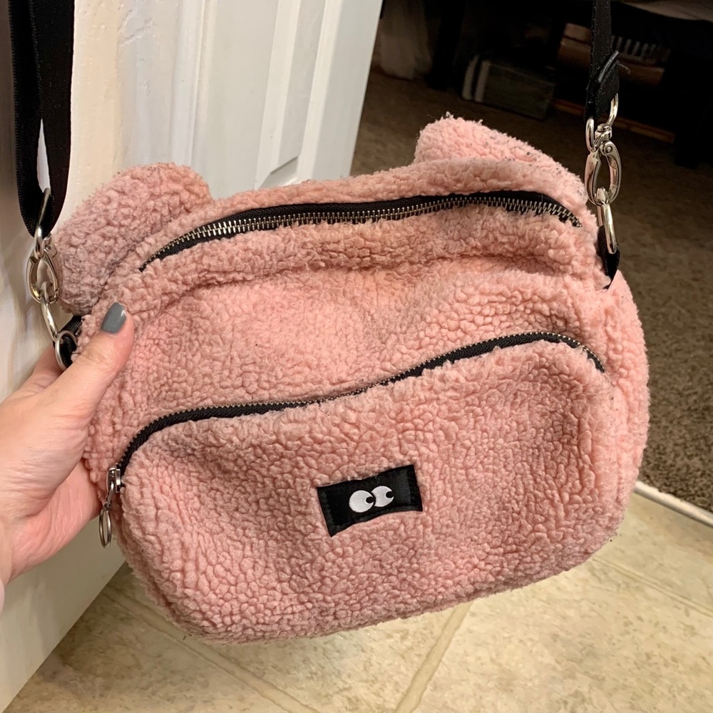 Lazy Oaf pink bear bag